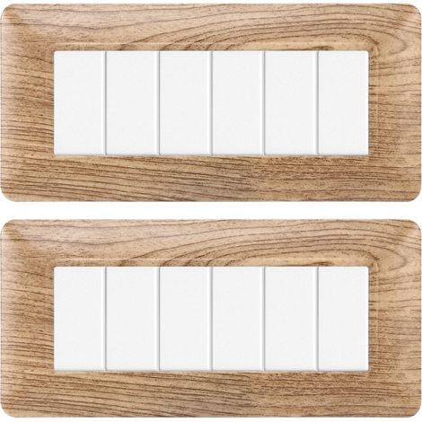 gloca Set Placche Plastica Compatibili Matix (2 Pezzi Legno chiaro, 6 Posti) (1/4)