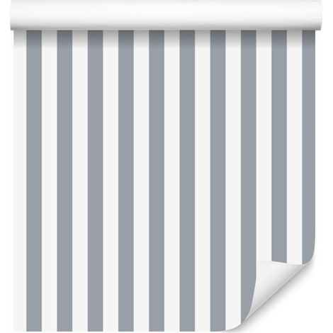 Papier peint à rayures gris clair, blanches et grises 50x1000 cm (1/5)