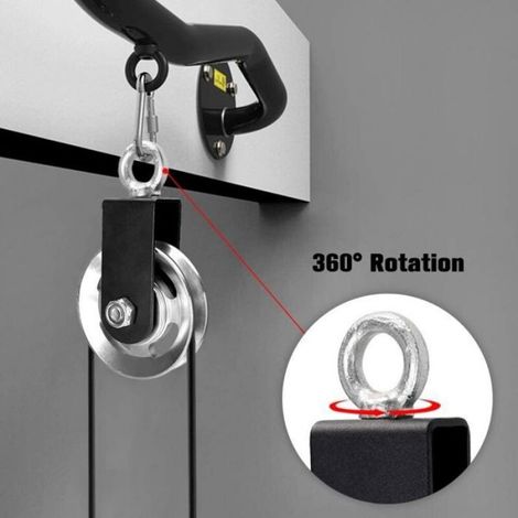 1 Poulie de levage 88mm, Support en U, Roulement acier, Charge 150kg, Fitness Garage (1/4)