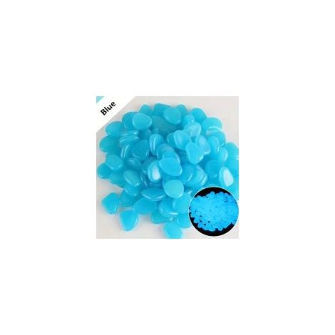 400 Pièces Bleu Pierre Luminescentes, Galets Pierres Glow in the Dark Pebble Stones, pour Aquarium Fish Tank Garden Path Plantes en Pot (Bleu) (1/4)