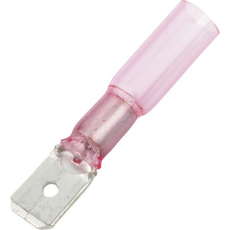 DSG Canusa 7935100302 Flachstecker Steckbreite: 6.3 mm Steckdicke: 0.8 mm 180 ° Teilisoliert Rot 1