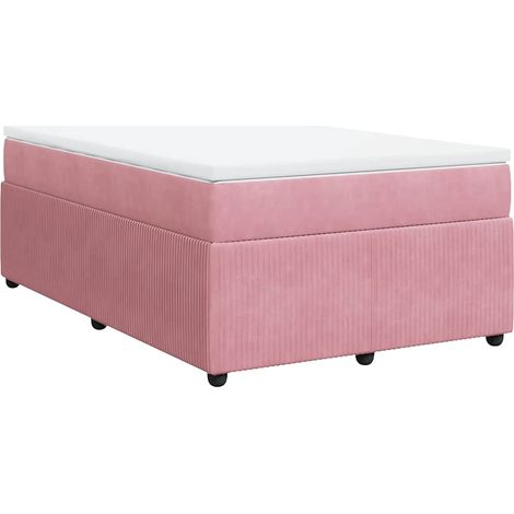Boxspringbett mit Matratze Rosa 120x200 cm Samt vidaXL (1/5)