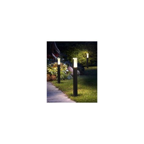 Lampadaire Exterieur LED,7W Noire Cube Lumineux Exterieur,Blanc Chaud 3000K IP65 Étanche,40CM Éclairage Exterieur LED pour Chemins Patio Jardin Pelouse Allée Yard AC220V