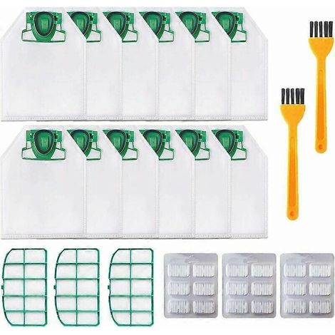 12 sacs pour aspirateur Vorwerk Kobold VK200 FP200 avec 3 filtres moteur, 18 pastilles parfumées, 2 brosses et sacs de rechange (livraison gratuite). (1/5)