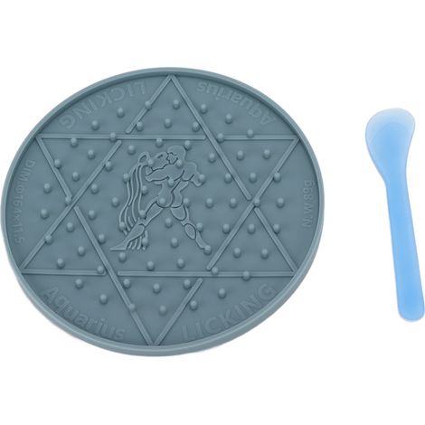 Bac à lécher en silicone pour chien, sûr, souple et facile à nettoyer, pour animaux de compagnie et aquariums (gris) (1/5)