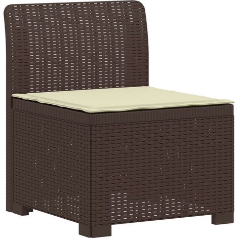 Maison Exclusive - 1-Sitzer Garten-Sofa mit Kissen Rattan-Look PP (1/5)