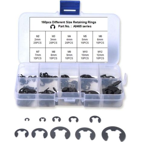 Bague d'arrêt externe métallique durable et portable, circlip, rondelle E-clip pour fixation (1/5)