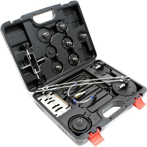 Wiltec – Kit de 11 adaptateurs pour purgeur de frein pneumatique – Embouts en plastique – Compatible véhicules européens et américains – Coffret de rangement