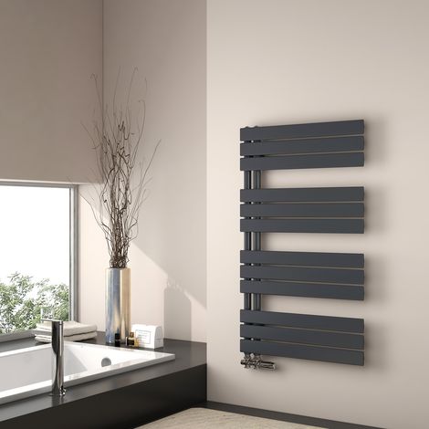 EMKE Calentador de toallas de agua caliente, 1041 x 600 mm - Panel plano antracita