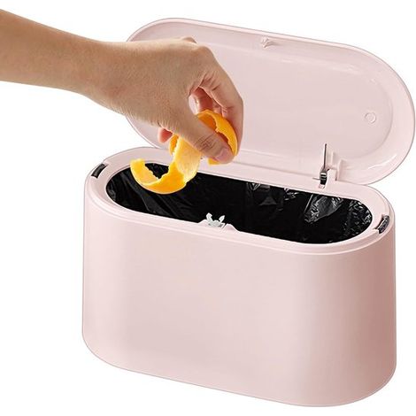 Poubelle de salle de bain - Petite poubelle - Poubelle de bureau - Maison et jardin - Décoration - Panier - Rose (1/5)