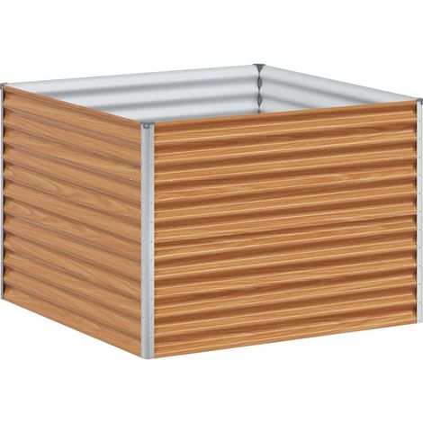 Arriate elevado Marrón Claro 98 x 100 x 68 cm Acero Galvanizado vidaXL