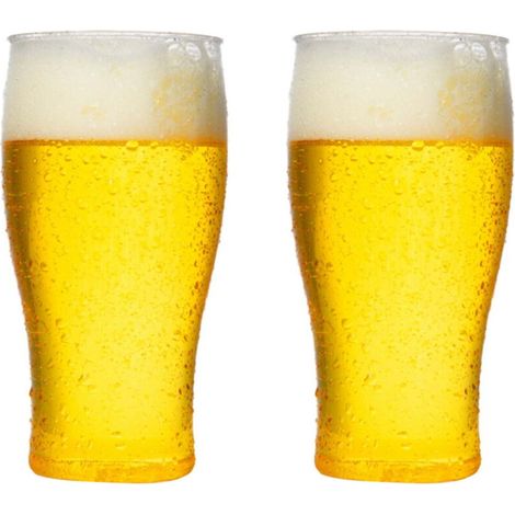 Verres à bière artisanale transparents épais pour usage domestique (lot de 2) (1/5)