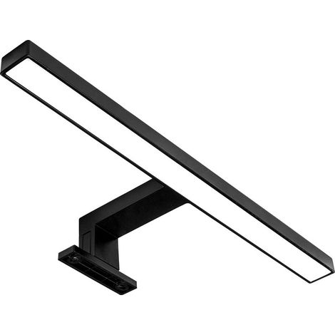 Lampe à miroir LED noire I Lampe de salle de bain I Lampe de maquillage I Salle de bain I Lampe à monter I Éclairage d'armoire I Lampe à pince I Blanc neutre I 230 V I 550LM I IP44 I 30CM I 5W (1/5)