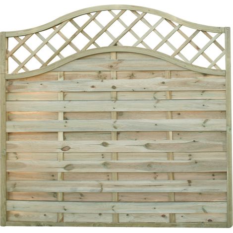 Pannello barriera ad arco grigliato 180x180 cm frangivista in legno di pino impregnato Lasa