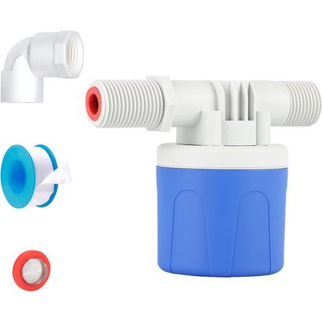1/2 Zoll automatisches Schwimmventil – mit Wasserhahn-Dichtungsstreifen und Wellrohr – Schwimmventil für Viehtank, Aquakultur, Teich (seitliche Wasseraufnahme)