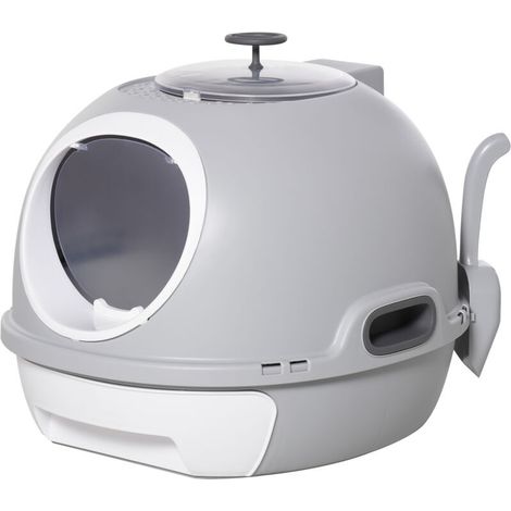 Bac à litière pour chat maison de toilette portable pour chat tiroir à litière coulissant porte battante lucarne + pelle