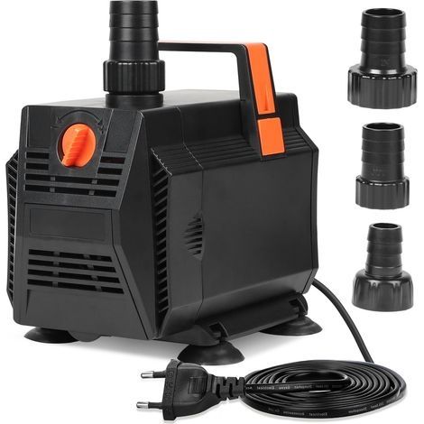 Pompe Aquarium 60W 3500L/H Pompe Bassin Exterieur Amphibie Débit Réglable avec Filtre et 3 Buses pour Aquarium, Bassin, Fontaine (1/5)