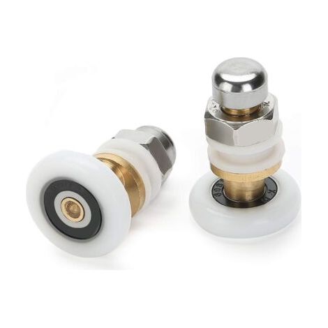 BUNTHAUS Roulette de Porte de Douche, 27 mm Roulette Porte Coulissante Douche de Remplacement pour Rouleau kit 8 Pièces (1/5)