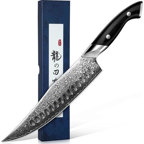 Couteau de cuisine japonais Damas 20,3 cm VG-10 avec manche ergonomique