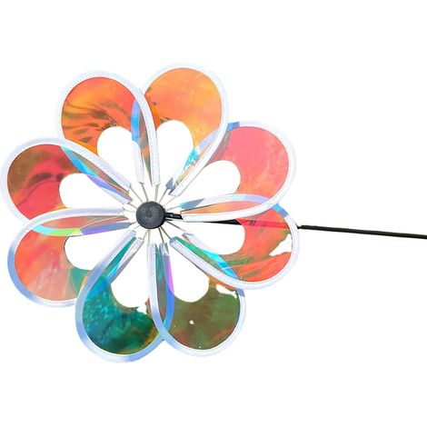 Windspiel für Garten und Hof, Cartoon-Windmühle, Spielzeug für Kinder, Durchmesser 30 cm, Stab 45 cm, Höhe 60 cm (1/5)