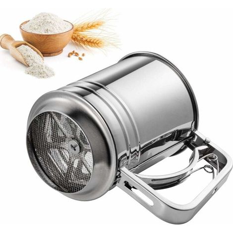Tamis Farine en Acier Inoxydable Tamis Patisserie Professionne avec Poignée Tamiseur de Farine Maille Fin Antirouille 13 13cm pour Farine Sucre Cacao Pâte Gâteaux Cuisine - Argent (1/5)