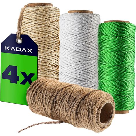 Ensemble de Corde en Jute, 1 mm d'Épaisseur, 4 Pièces, Matériaux en Jute et Sisal, Idéal pour le Jardinage, Parfait pour les Projets DIY (1/5)