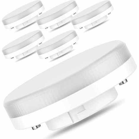 Ampoule LED GX53-7W/550LM,remplacement à incandescence 50W/CFL 18W,blanc chaud 3000K, non gradable,175-250V, lot de 4 [Classe énergétique A+] (1/5)