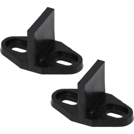 2 pièces guide de sol pour porte coulissante, plastique, noir (1/5)
