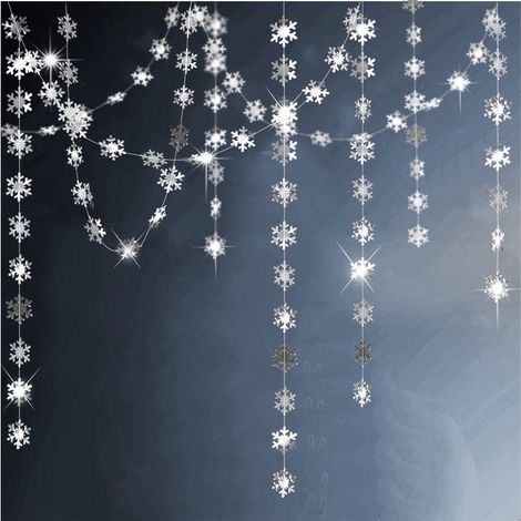 Décoration d'hiver - Flocons de neige - papier argenté - 1 pièce - pour décoration de Noël et décoration d'arbre de Noël (1/5)
