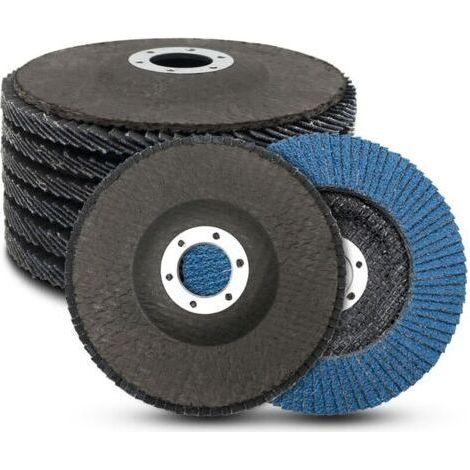 Disque à lamelles 125mm – Grain 40/60/80/120 – Pour ébavurage et polissage métal, bois, peinture – Lot de 8 disques abrasifs bleu (1/5)