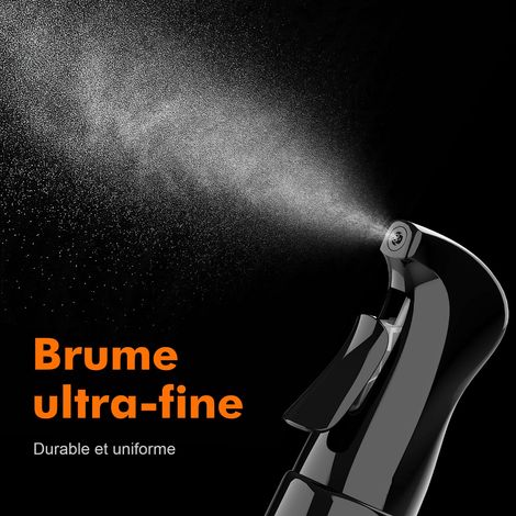 Schwarze 200-ml-Sprühflasche – Wiederverwendbare Sprühflasche für feinen Nebel zum Besprühen von Haaren, Pflanzen, Gesicht und zur Reinigung (1/4)