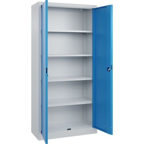 C+P Armoire à portes battantes de bureau Basis PLUS, 1950x930x400mm, 7035/5012 (1/5)
