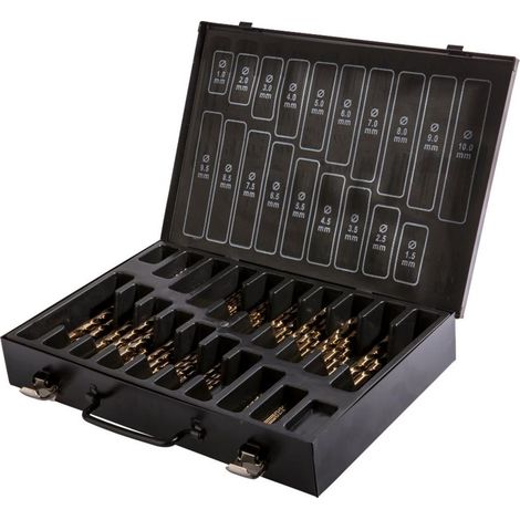 Coffret forets métal - Radix - HSS 5 % cobalt - 170 pièces