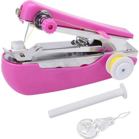 Mini machine à coudre manuelle violette légère, portable de poche, pour usage domestique et voyage (1/5)