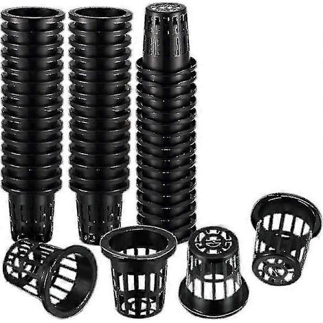 Lot de 100 paniers à mailles perforées de 45 mm, filtre à large rebord, pot en filet pour plantes, panier pour culture hydroponique (1/5)