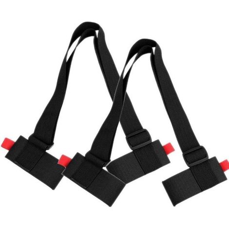 Correa portátil para esquís con correas de hombro ajustables de nailon y asas dobles para transportar esquís y bastones de esquí. (1/5)