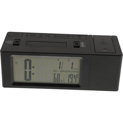 Luxshiny Réveil à Projection Numérique Noir pour Chambre et Salon (1/5)