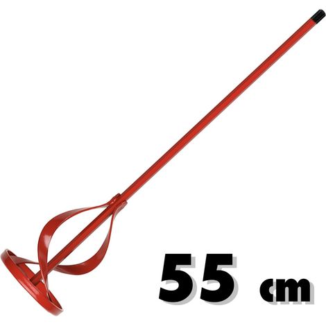 TrAdE Shop Traesio - Frusta In Acciaio Zincato Per Miscelatore Pittura Colla Malta 55 Cm Colore Rosso -