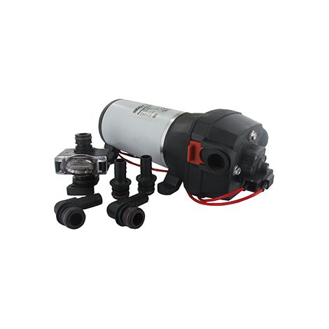 Pompa 12V / 15A Universale per nebulizzatori - Portata della pompa 17 L/min. Pressione di uscita 2,8 bar/max. Ingresso/uscita 3/