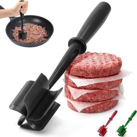 Tagliacarne di alta qualità - Strumento per tritare carne macinata con 5 lame curve - Carne macinata in nylon resistente al calore - Hamburger - Patate - Non (1/3)