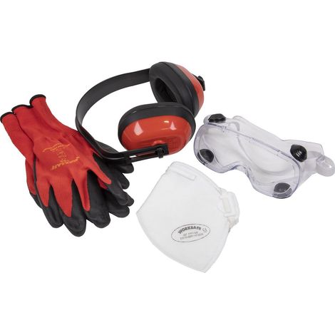 Sealey SEP2 Worksafe® Flexi Grip Gloves, FFP1 Mask, Goggles & Ear Defenders