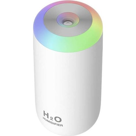 Humidificateur pour plantes 350ml, mini brumisateur USB avec veilleuse, atomiseur de bureau pour bébé, diffuseur d'humidité intérieur, petit humidificateur blanc (1/5)