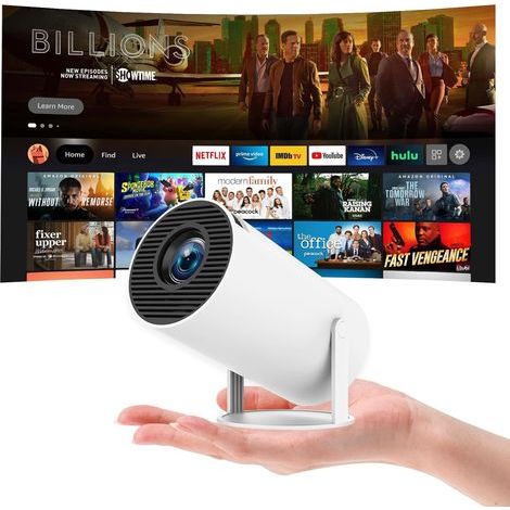 Mini vidéoprojecteur 4K portable – WiFi 6 bi-bande – Android 11 – Correction trapézoïdale automatique – Projection 40-130 pouces (1/5)
