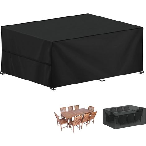 Housse Table Jardin, 420D Oxford Bâche Table de Jardin Imperméable Bache de Protection Exterieur Salon de Jardin, Housse pour Mobilier de Jardin, Ensembles de Table et de Canapé, 250x100x80cm (1/5)