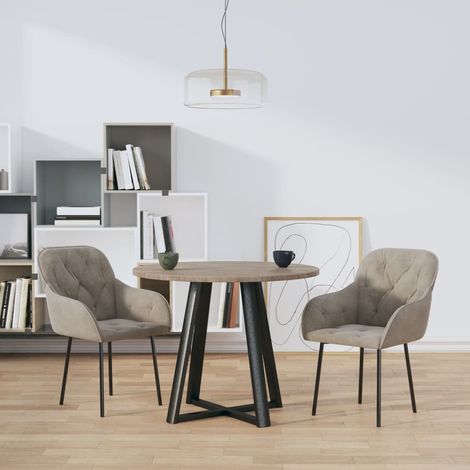 Chaises à manger, Chaises à dîner, Fauteuils de Relaxation lot de 2 Gris clair Velours BGT97335 (1/5)