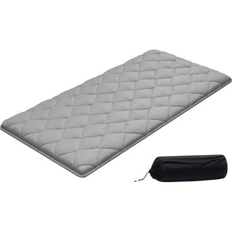 VEVOR Colchón Futón Japones, Tatami Plegable Tamaño Individual, con Bolsa de Almacenamiento y Herrajes de Montaje, Esterilla de 9 Capas para Meditación y Yoga, Color Gris, 2032 x 991 x 63,5 mm
