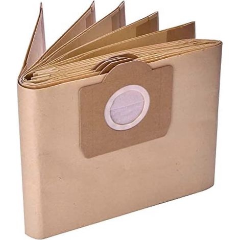 Lot de 10 sacs à poussière filtrants en papier 6.959-130.0 A 2201/2204/2504 de rechange pour aspirateur WD3P (liquides et poussières). (1/5)