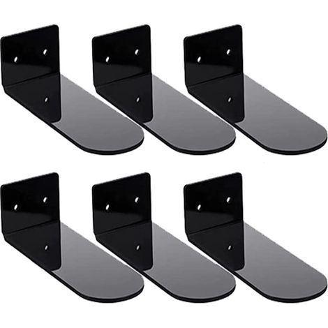 Schwarze, schwebende Schuhregale – 6 transparente Acryl-Wandhalterungen für Schuhe und Sneaker, platzsparend (1/5)