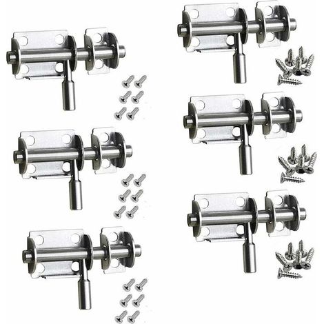 Loquet de Porte ,6 Pièces Acier Inoxydable de Sécurité Verrou Porte pour Portes de Salle de Bain, Meubles Portes en Bois, WC Fenêtre