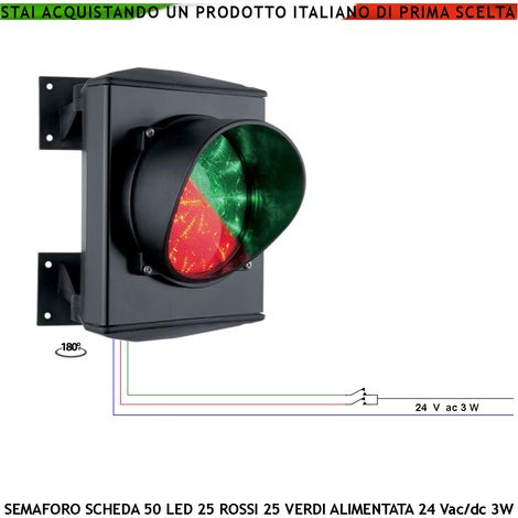 Semaforo Biluce 50 Led 25 Rossi 25 Verdi Alimentazione 220/24 V Impianto Semaforico Autolavaggio Segnale Libero Verde Avanzamento Occupato Rosso Attesa (1/4)
